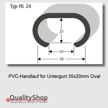 PVC Handlauf Typ. HL24 für 38x20mm Rundoval